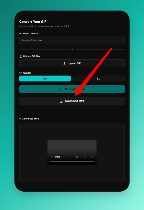 Download the converted MP4 video file after converting a GIF to MP4 online